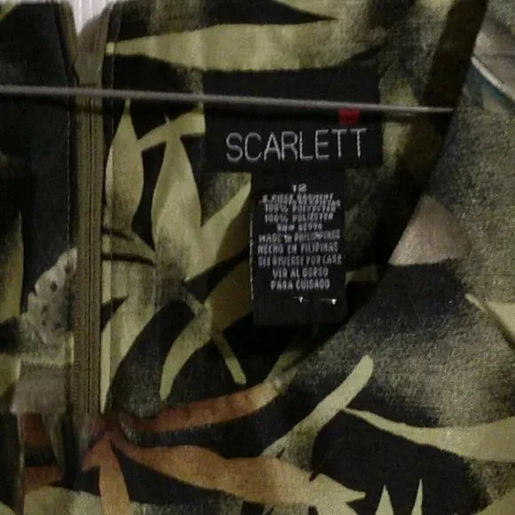 🪴🌿🌱 Scarlett Women's Dress Green on Black with a hint of Brown Size 12 - Picture 4 of 12